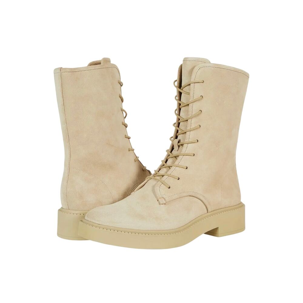 Vince Kady Women's Suede Lace Up Mid Combat Boots Comfort Bohemian Tan Size 8.5M